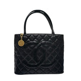 シャネル CHANEL 復刻トート A01804 ブラック キャビアスキン レディース トートバッグ