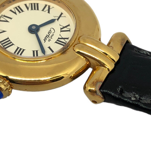 カルティエ Cartier マストコリゼ ヴェルメイユ 590002 ホワイト SV/革ベルト（社外品） クオーツ レディース 腕時計
