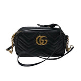 グッチ GUCCI GGマーモントショルダーバッグ 447632 ブラック レザー レディース ショルダーバッグ