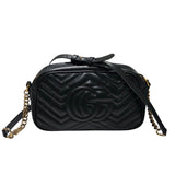 グッチ GUCCI GGマーモントショルダーバッグ 447632 ブラック レザー レディース ショルダーバッグ