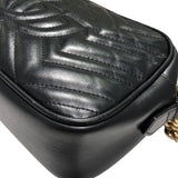 グッチ GUCCI GGマーモントショルダーバッグ 447632 ブラック レザー レディース ショルダーバッグ