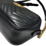 グッチ GUCCI GGマーモントショルダーバッグ 447632 ブラック レザー レディース ショルダーバッグ