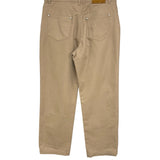 ルイ・ヴィトン LOUIS VUITTON ロゴステッチワークデニムパンツ HSP47W ベージュ コットン メンズ デニムパンツ