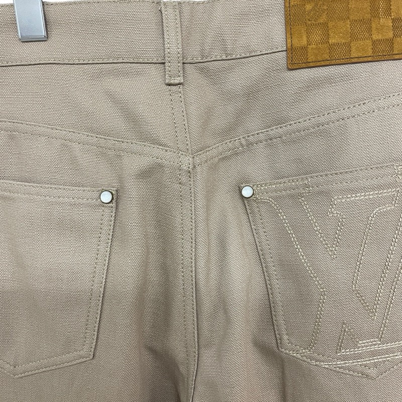 ルイ・ヴィトン LOUIS VUITTON ロゴステッチワークデニムパンツ HSP47W ベージュ コットン メンズ デニムパンツ