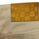 ルイ・ヴィトン LOUIS VUITTON ロゴステッチワークデニムパンツ HSP47W ベージュ コットン メンズ デニムパンツ