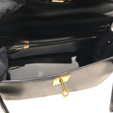 エルメス HERMES ケリー28 □C刻 ブラック GD金具 ボックスカーフ レディース ハンドバッグ