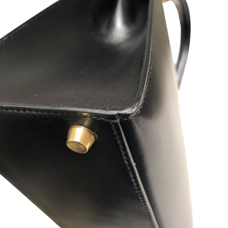 エルメス HERMES ケリー28 □C刻 ブラック GD金具 ボックスカーフ レディース ハンドバッグ