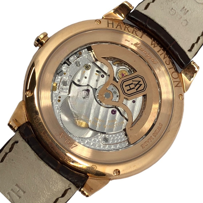 ハリーウィンストン HARRY WINSTON ミッドナイト MIDAHD39RR001 ホワイト K18PG 自動巻き メンズ 腕時計