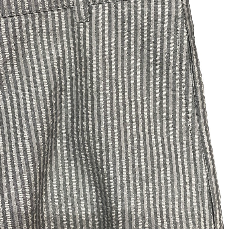 クリスチャン・ディオール Christian Dior ロゴ刺繍ストライプショートパンツ 013C121C5566 グレー シルク メンズ ショートパンツ