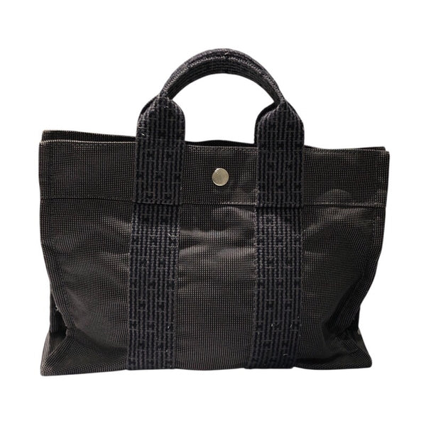 エルメス HERMES エールライントートPM グレー キャンバス レディース ハンドバッグ