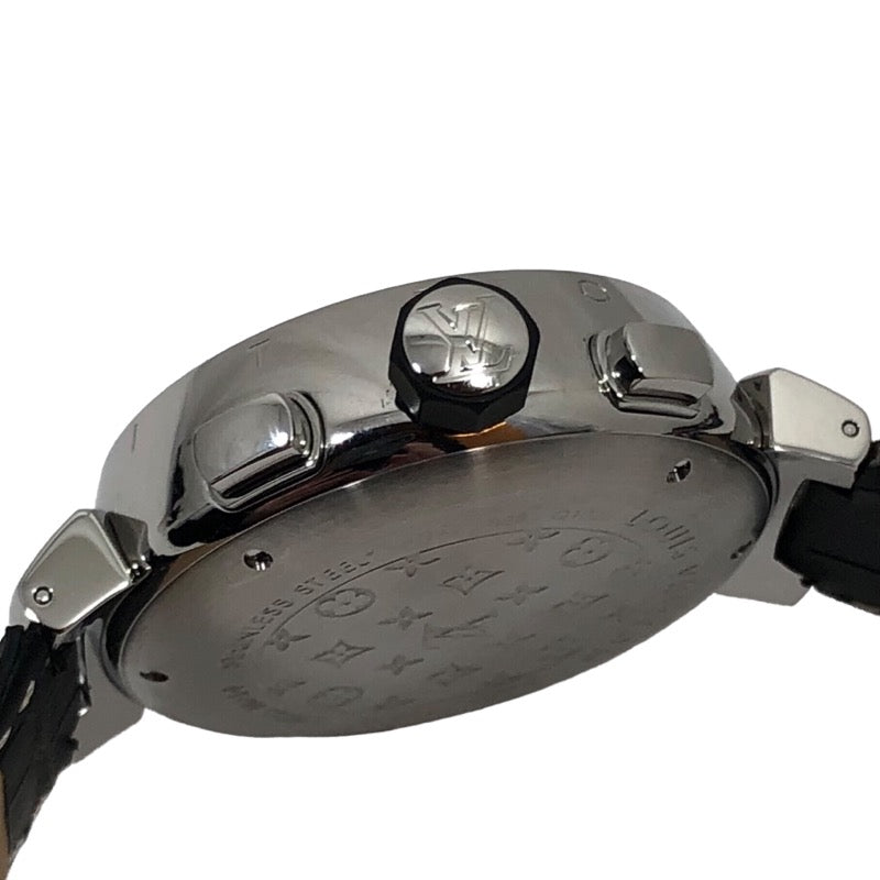 ルイ・ヴィトン LOUIS VUITTON タンブール フライバッククロノ ヴォレ2 世界限定888本 Q102B SS/革ベルト 自動巻き メンズ 腕時計