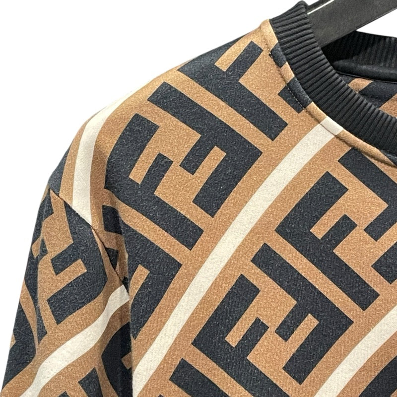 フェンディ FENDI FF総柄スウェットシャツ FY0944 ブラウン コットン メンズ スウェット