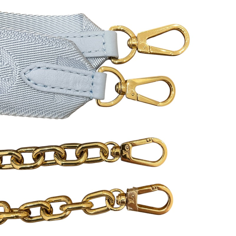 ルイ・ヴィトン LOUIS VUITTON ウォレットオンストラップ M81399 ブルーグラシエール カーフレザー バブルグラム レディース ショルダーバッグ
