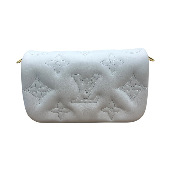 ルイ・ヴィトン LOUIS VUITTON ウォレットオンストラップ M81399 ブルーグラシエール カーフレザー バブルグラム レディース ショルダーバッグ