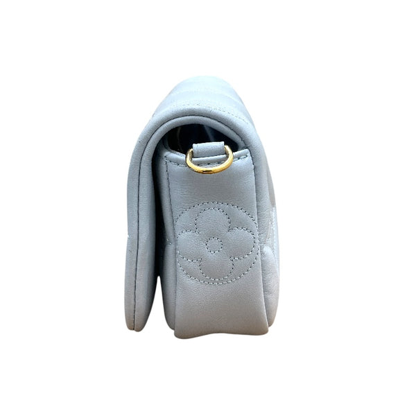 ルイ・ヴィトン LOUIS VUITTON ウォレットオンストラップ M81399 ブルーグラシエール カーフレザー バブルグラム レディース ショルダーバッグ