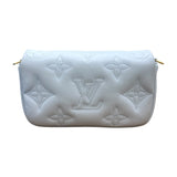 ルイ・ヴィトン LOUIS VUITTON ウォレットオンストラップ M81399 ブルーグラシエール カーフレザー バブルグラム レディース ショルダーバッグ