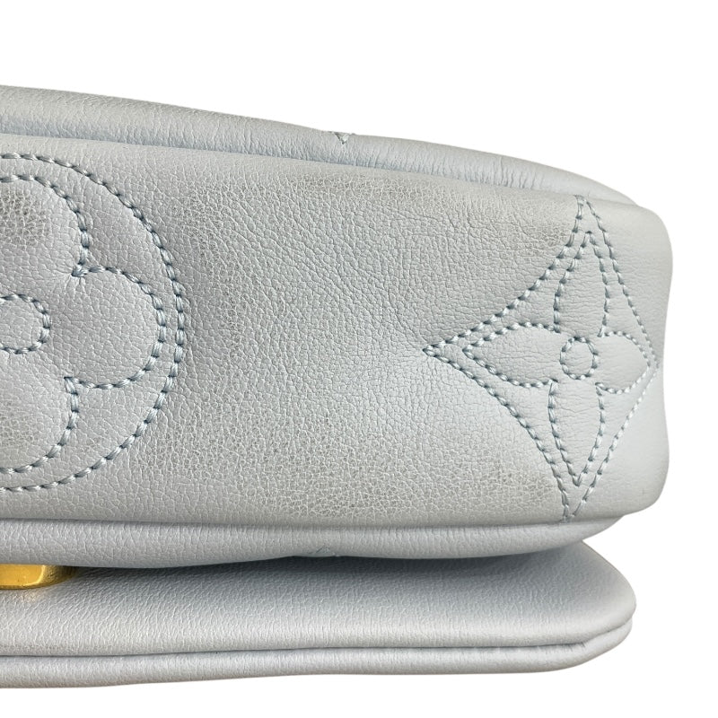 ルイ・ヴィトン LOUIS VUITTON ウォレットオンストラップ M81399 ブルーグラシエール カーフレザー バブルグラム レディース ショルダーバッグ