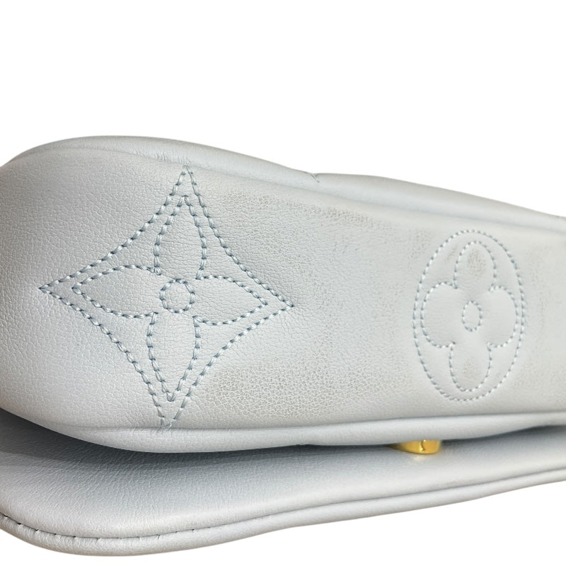 ルイ・ヴィトン LOUIS VUITTON ウォレットオンストラップ M81399 ブルーグラシエール カーフレザー バブルグラム レディース ショルダーバッグ