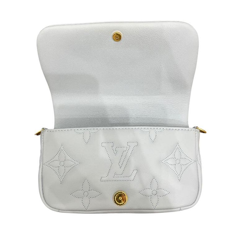ルイ・ヴィトン LOUIS VUITTON ウォレットオンストラップ M81399 ブルーグラシエール カーフレザー バブルグラム レディース ショルダーバッグ