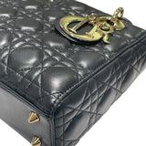 クリスチャン・ディオール Christian Dior レディディオール スモール M0538OCAL ブラック カナージュラムスキン レディース ハンドバッグ