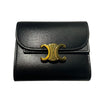 セリーヌ CELINE スモール フラップ ウォレット トリオンフ 10D783 ブラック シャイニーカーフ レディース 二つ折り財布