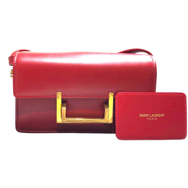 サンローラン SAINT LAURENT クラシック ルル ミニショルダーバッグ 318249 レッド レザー レディース ショルダーバッグ