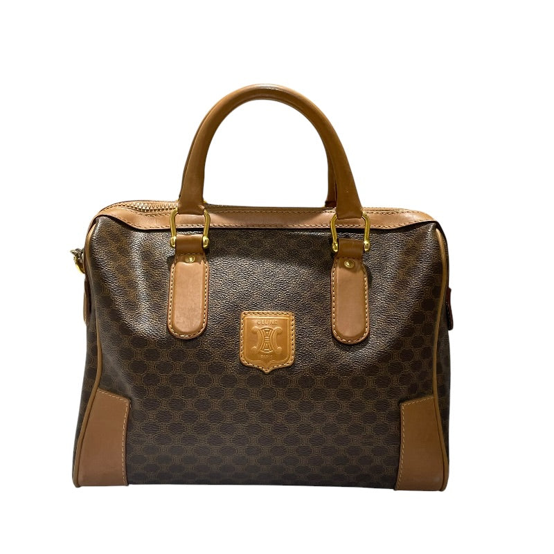 CELINE ボストンバッグ マカダム セリーヌ CELINE マカダム ミニボストンバッグ ブラウン マカダムPVC