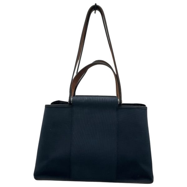 エルメス HERMES カバックエラン □N刻 ネイビー トワル・レザー ユニセックス ハンドバッグ