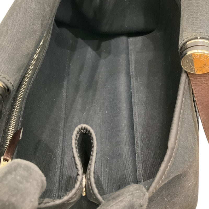 エルメス HERMES カバックエラン □N刻 ネイビー トワル・レザー ユニセックス ハンドバッグ