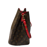 ルイ・ヴィトン LOUIS VUITTON ネオノエ M44021 ブラウン、レッド モノグラムキャンバス レディース ショルダーバッグ