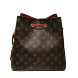ルイ・ヴィトン LOUIS VUITTON ネオノエ M44021 ブラウン、レッド モノグラムキャンバス レディース ショルダーバッグ