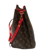 ルイ・ヴィトン LOUIS VUITTON ネオノエ M44021 ブラウン、レッド モノグラムキャンバス レディース ショルダーバッグ