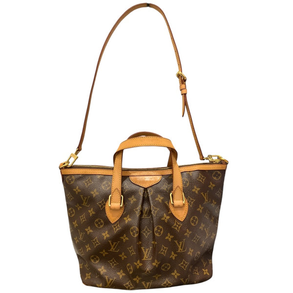ルイ・ヴィトン LOUIS VUITTON パレルモPM M40145 ブラウン/ゴールド金具 PVCコーティングキャンバス モノグラムキャンパス レディース トートバッグ