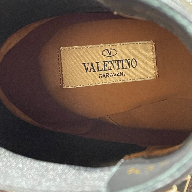 ヴァレンティノ VALENTINO ロックスタッズ ブラック レザー レディース ブーツ