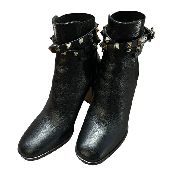 ヴァレンティノ VALENTINO ロックスタッズ ブラック レザー レディース ブーツ