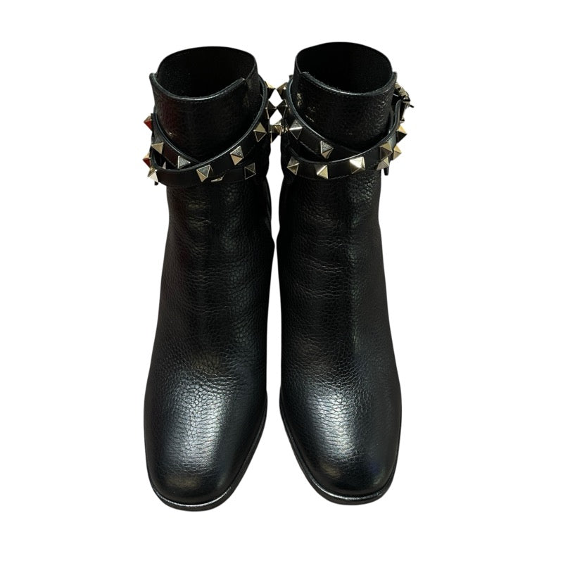 ヴァレンティノ VALENTINO ロックスタッズ ブラック レザー レディース ブーツ