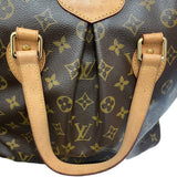 ルイ・ヴィトン LOUIS VUITTON パレルモPM M40145 ブラウン/ゴールド金具 PVCコーティングキャンバス モノグラムキャンパス レディース トートバッグ
