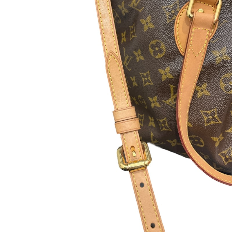 ルイ・ヴィトン LOUIS VUITTON パレルモPM M40145 ブラウン/ゴールド金具 PVCコーティングキャンバス モノグラムキャンパス レディース トートバッグ