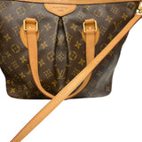 ルイ・ヴィトン LOUIS VUITTON パレルモPM M40145 ブラウン/ゴールド金具 PVCコーティングキャンバス モノグラムキャンパス レディース トートバッグ