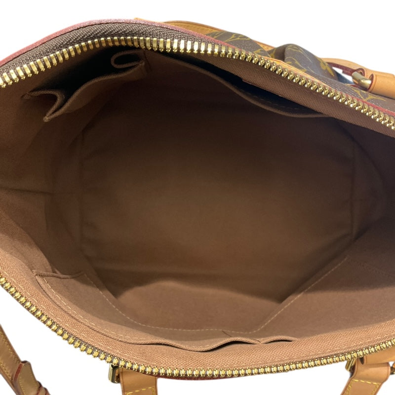 ルイ・ヴィトン LOUIS VUITTON パレルモPM M40145 ブラウン/ゴールド金具 PVCコーティングキャンバス モノグラムキャンパス レディース トートバッグ