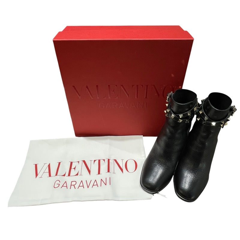 ヴァレンティノ VALENTINO ロックスタッズ ブラック レザー レディース ブーツ