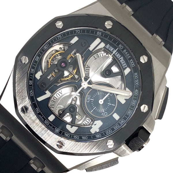 オーデマ・ピゲ AUDEMARS PIGUET ロイヤルオークオフショア トゥールビヨンクロノグラフ 26388PO.OO.D027CA.01 Pt950/ラバーストラップ 手巻き メンズ 腕時計