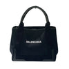 バレンシアガ BALENCIAGA ネイビーカバスS 339933 ブラック キャンバス レディース ハンドバッグ