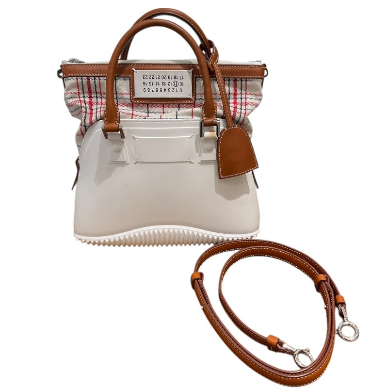 メゾン マルジェラ Maison Margiela 5AC ミニ ホワイト ラバーキャンバス レディース ショルダーバッグ