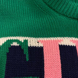 グッチ GUCCI ロゴデザインニットセーター 736021 グリーン コットン メンズ セーター