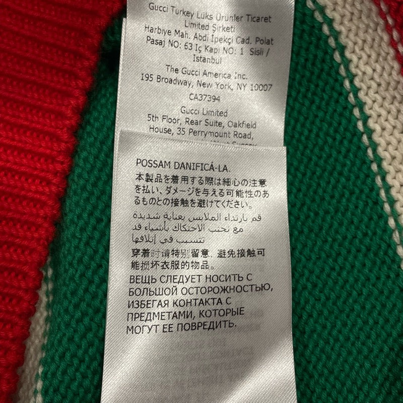 グッチ GUCCI ロゴデザインニットセーター 736021 グリーン コットン メンズ セーター