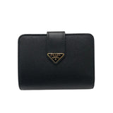 プラダ PRADA サフィアーノタブ折り財布 1ML018 ブラック レザー レディース 二つ折り財布