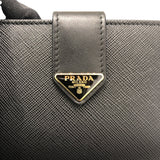 プラダ PRADA サフィアーノタブ折り財布 1ML018 ブラック レザー レディース 二つ折り財布