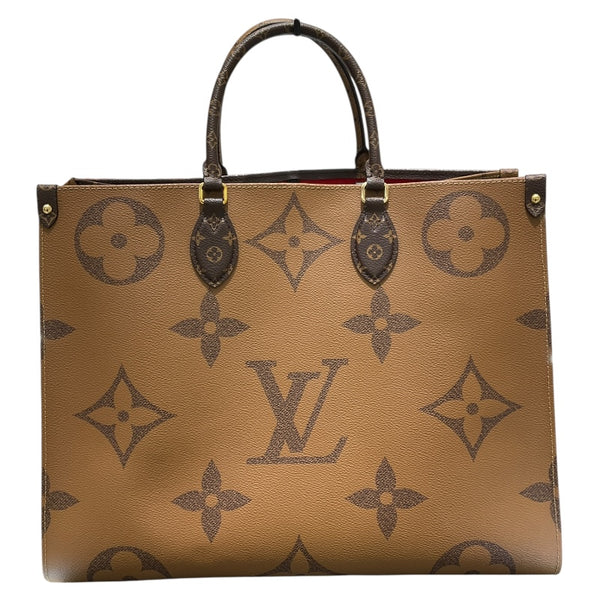 ルイ・ヴィトン LOUIS VUITTON オンザゴーＧＭ M45320 ブラウン モノグラム ジャイアント・リバース ユニセックス トートバッグ