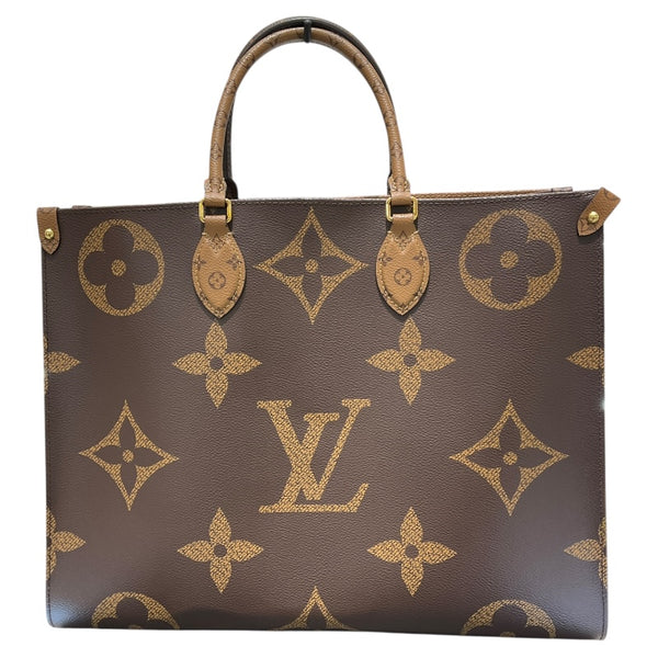 ルイ・ヴィトン LOUIS VUITTON オンザゴーＧＭ M45320 ブラウン モノグラム ジャイアント・リバース ユニセックス トートバッグ